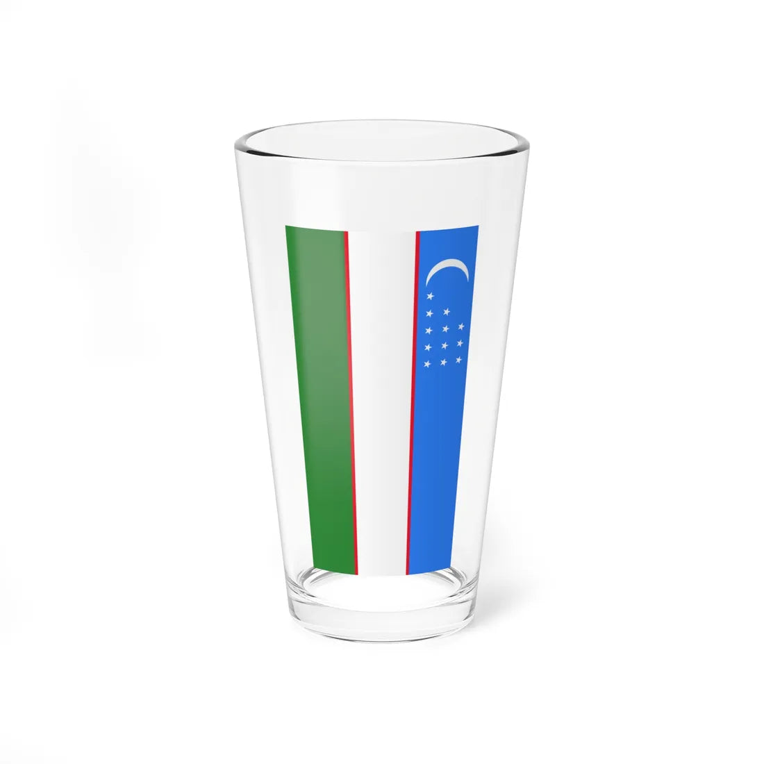 Flag of Uzbekistan vertical (Uzbekistan) Pint Glass 16oz 16oz - Go Mug Yourself