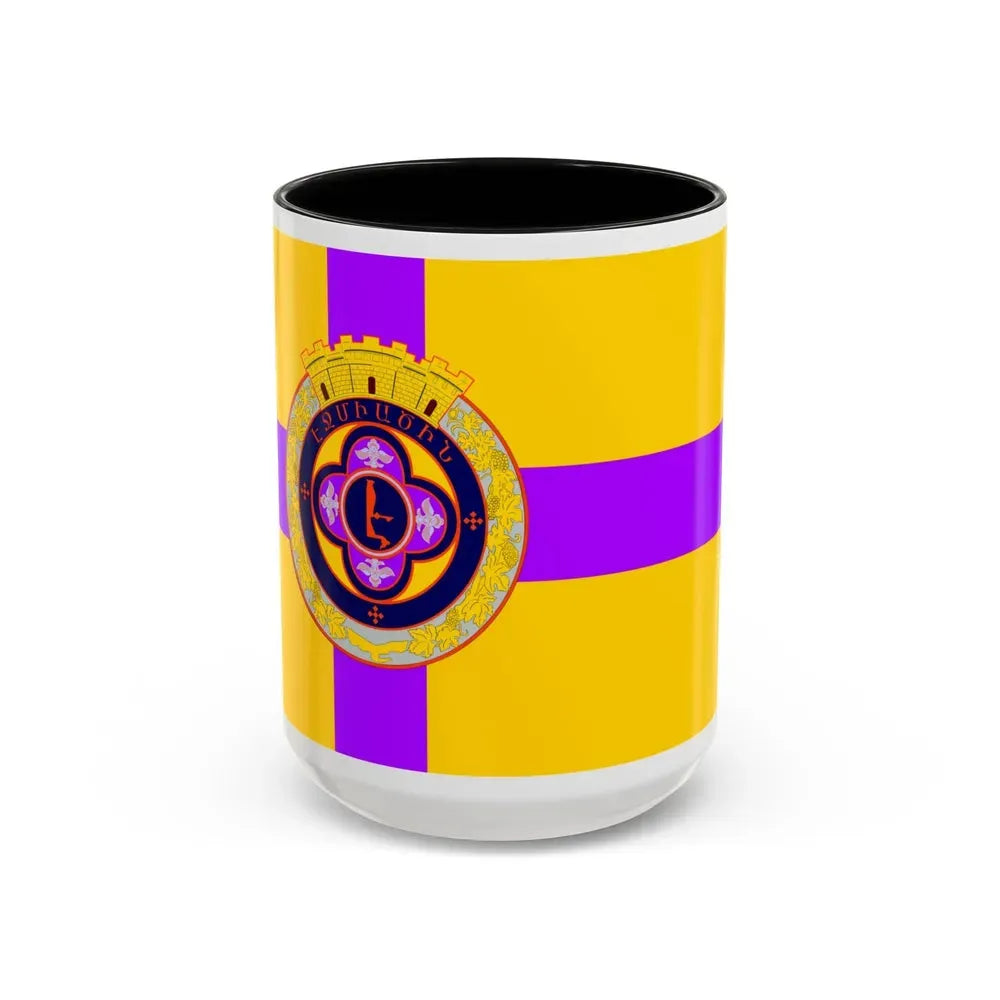 Flag of Vagharshapat Armenia - Accent Coffee Mug 15oz Black - Go Mug Yourself