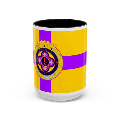 Flag of Vagharshapat Armenia - Accent Coffee Mug 15oz Black - Go Mug Yourself
