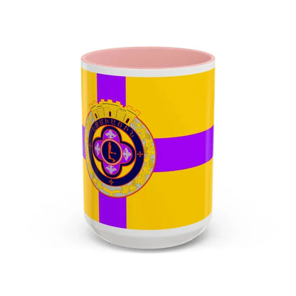 Flag of Vagharshapat Armenia - Accent Coffee Mug 15oz Pink - Go Mug Yourself