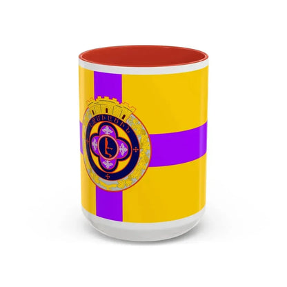 Flag of Vagharshapat Armenia - Accent Coffee Mug 15oz Red - Go Mug Yourself