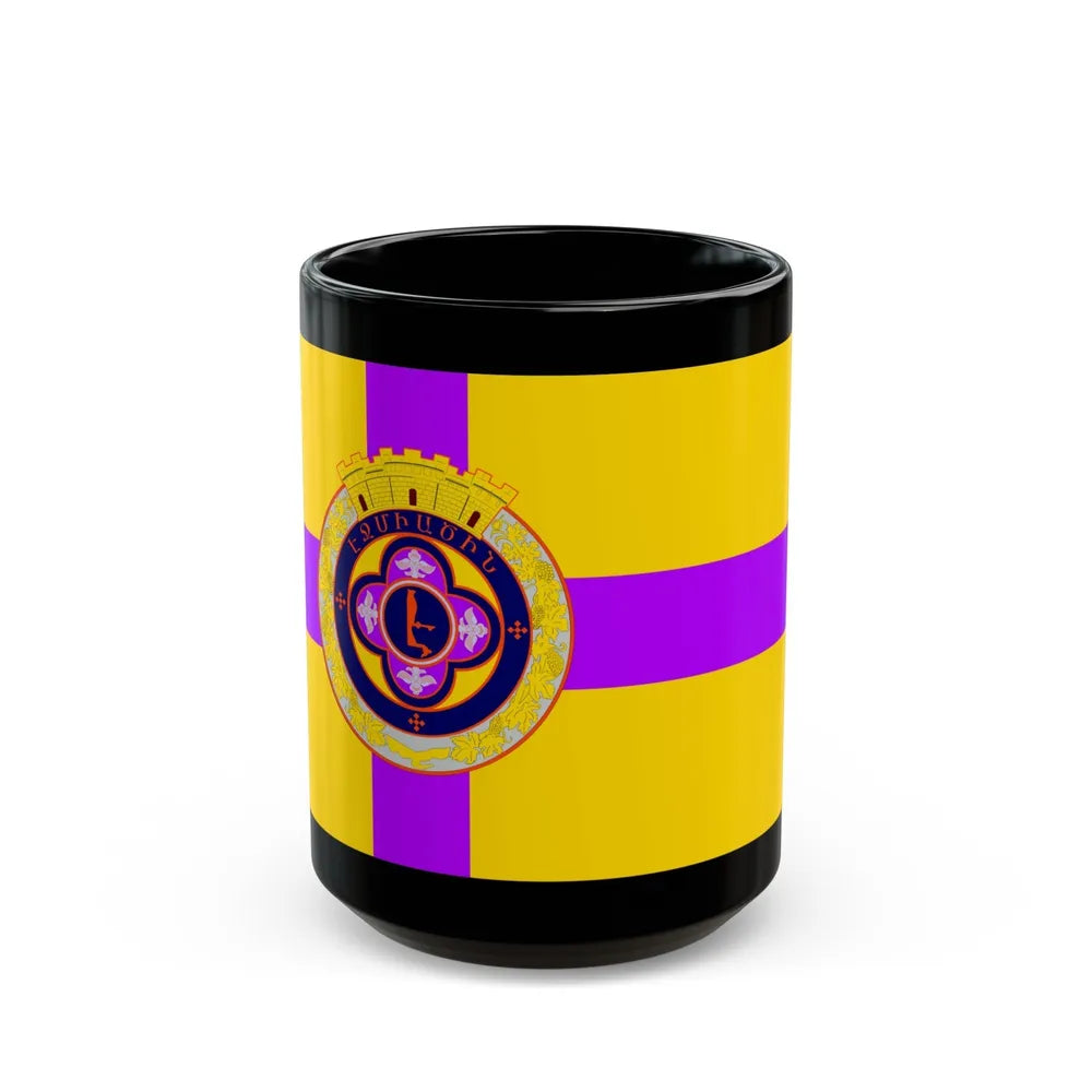 Flag of Vagharshapat Armenia - Black Coffee Mug-15oz-Go Mug Yourself