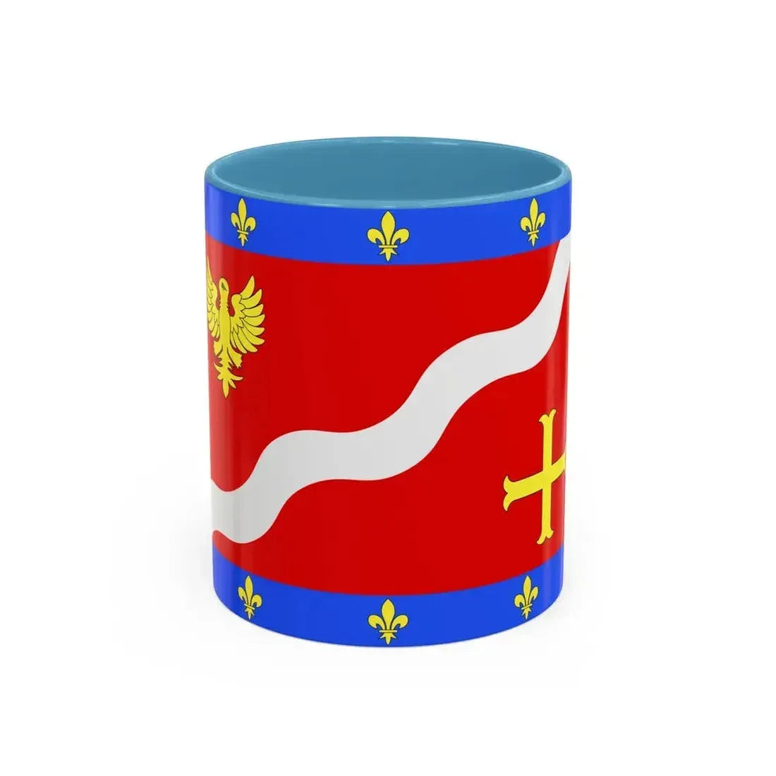 Flag of Val d'Oise France 2 - Accent Coffee Mug 11oz Light Blue - Go Mug Yourself