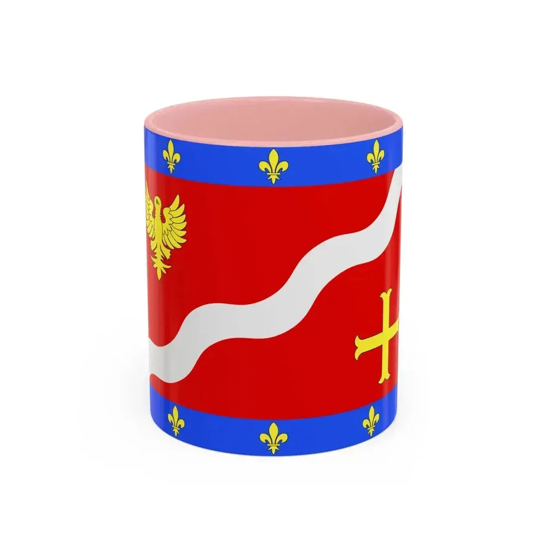 Flag of Val d'Oise France 2 - Accent Coffee Mug 11oz Pink - Go Mug Yourself