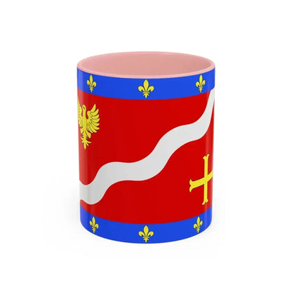 Flag of Val d'Oise France 2 - Accent Coffee Mug 11oz Pink - Go Mug Yourself