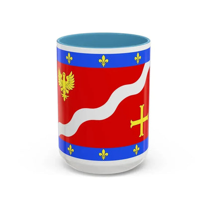 Flag of Val d'Oise France 2 - Accent Coffee Mug 15oz Light Blue - Go Mug Yourself