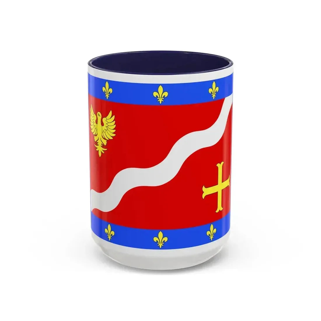 Flag of Val d'Oise France 2 - Accent Coffee Mug 15oz Navy - Go Mug Yourself