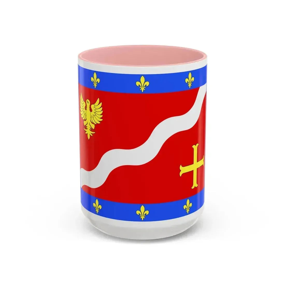 Flag of Val d'Oise France 2 - Accent Coffee Mug 15oz Pink - Go Mug Yourself