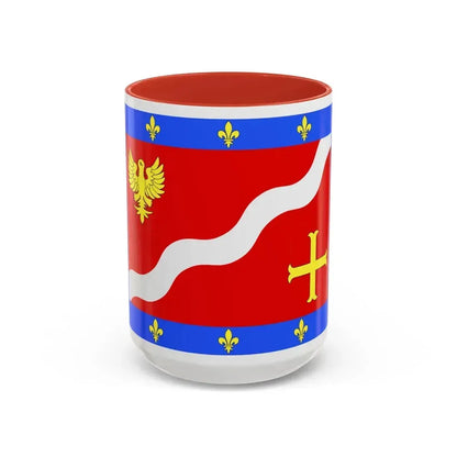 Flag of Val d'Oise France 2 - Accent Coffee Mug 15oz Red - Go Mug Yourself