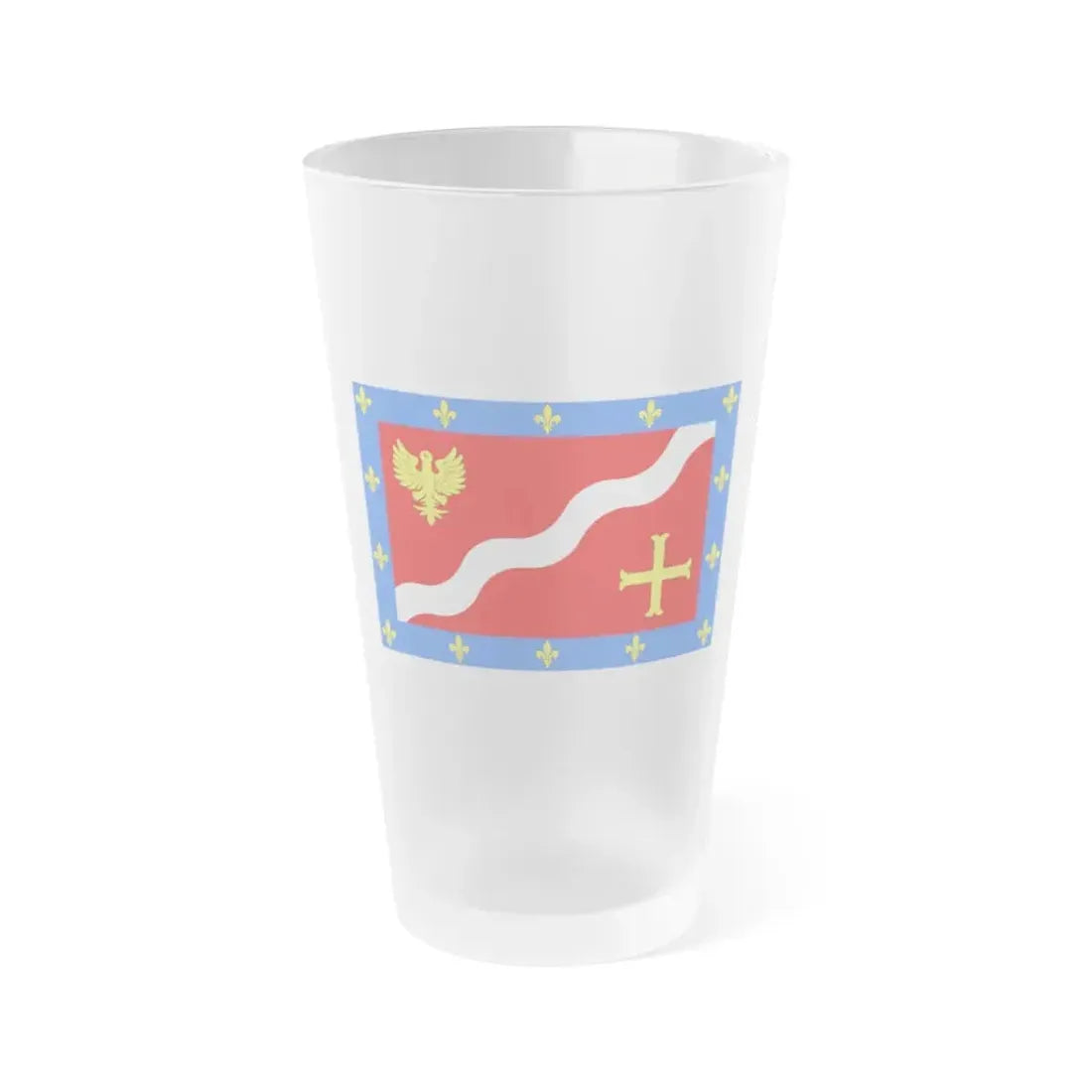 Flag of Val d'Oise France 2 - Frosted Pint Glass 16oz 16oz Frosted - Go Mug Yourself