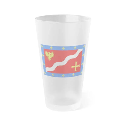 Flag of Val d'Oise France 2 - Frosted Pint Glass 16oz 16oz Frosted - Go Mug Yourself