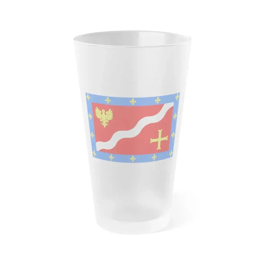 Flag of Val d'Oise France 2 - Frosted Pint Glass 16oz 16oz Frosted - Go Mug Yourself