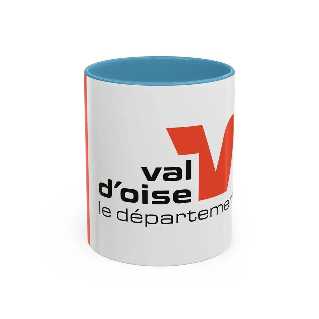 Flag of Val d'Oise France - Accent Coffee Mug 11oz Light Blue - Go Mug Yourself