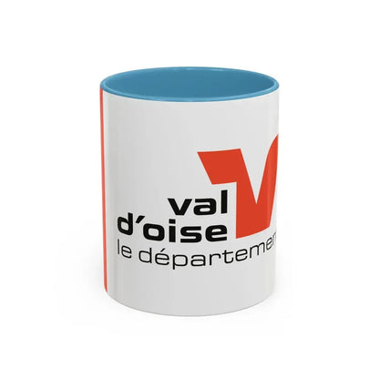 Flag of Val d'Oise France - Accent Coffee Mug 11oz Light Blue - Go Mug Yourself