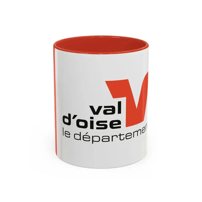 Flag of Val d'Oise France - Accent Coffee Mug 11oz Red - Go Mug Yourself