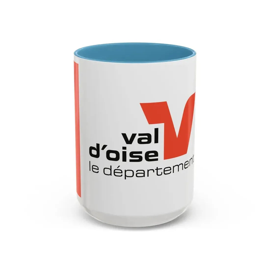 Flag of Val d'Oise France - Accent Coffee Mug 15oz Light Blue - Go Mug Yourself