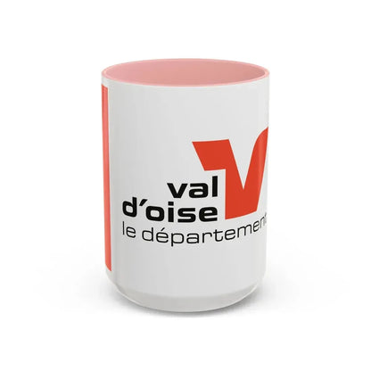 Flag of Val d'Oise France - Accent Coffee Mug 15oz Pink - Go Mug Yourself