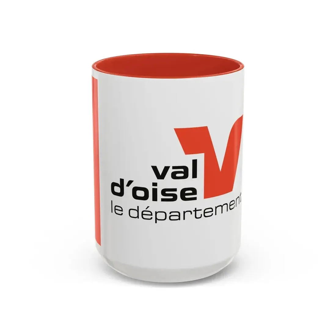 Flag of Val d'Oise France - Accent Coffee Mug 15oz Red - Go Mug Yourself