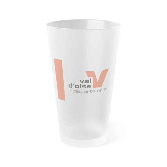 Flag of Val d'Oise France - Frosted Pint Glass 16oz 16oz Frosted - Go Mug Yourself