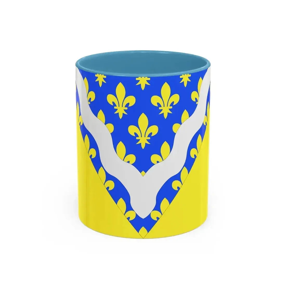 Flag of Val de Marne France 2 - Accent Coffee Mug 11oz Light Blue - Go Mug Yourself