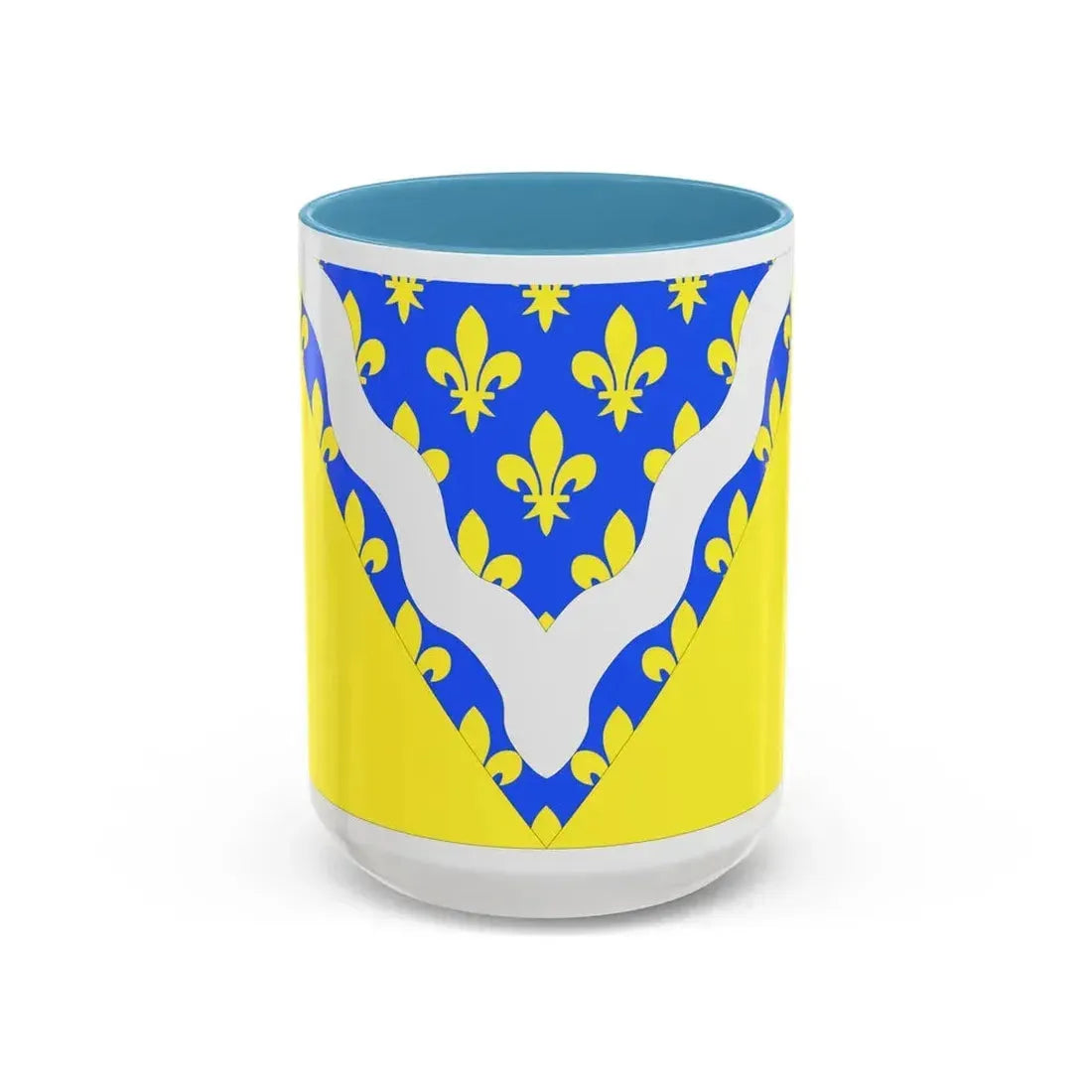 Flag of Val de Marne France 2 - Accent Coffee Mug 15oz Light Blue - Go Mug Yourself