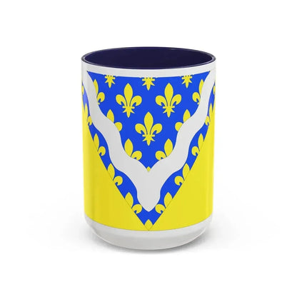 Flag of Val de Marne France 2 - Accent Coffee Mug 15oz Navy - Go Mug Yourself