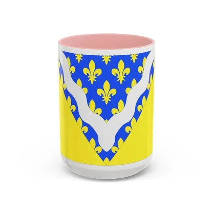 Flag of Val de Marne France 2 - Accent Coffee Mug 15oz Pink - Go Mug Yourself