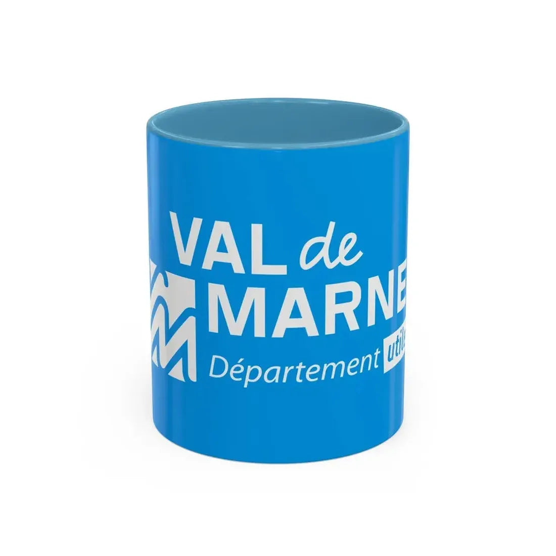 Flag of Val de Marne France - Accent Coffee Mug 11oz Light Blue - Go Mug Yourself