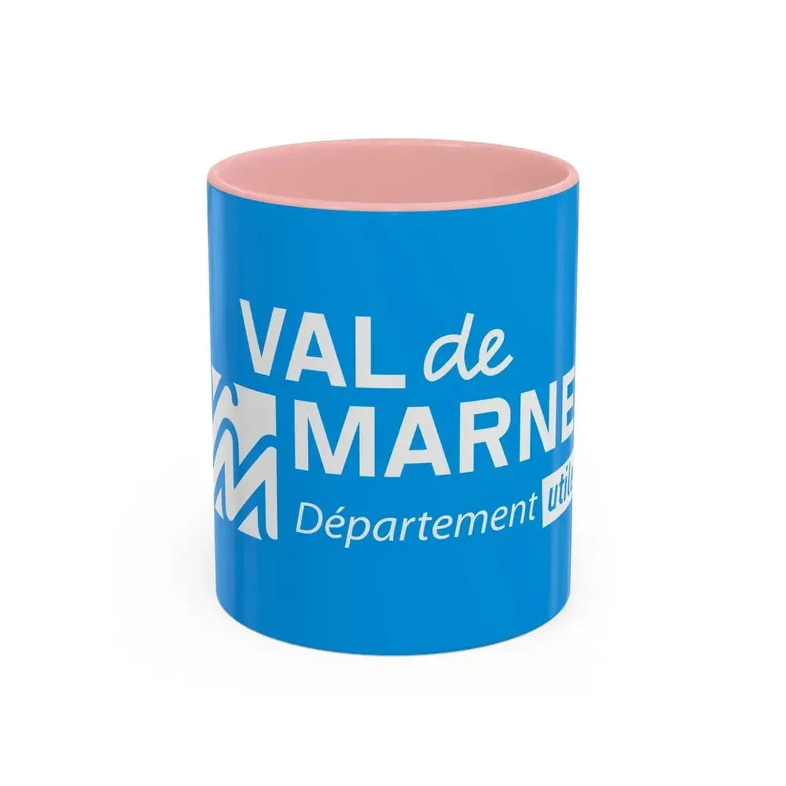 Flag of Val de Marne France - Accent Coffee Mug 11oz Pink - Go Mug Yourself