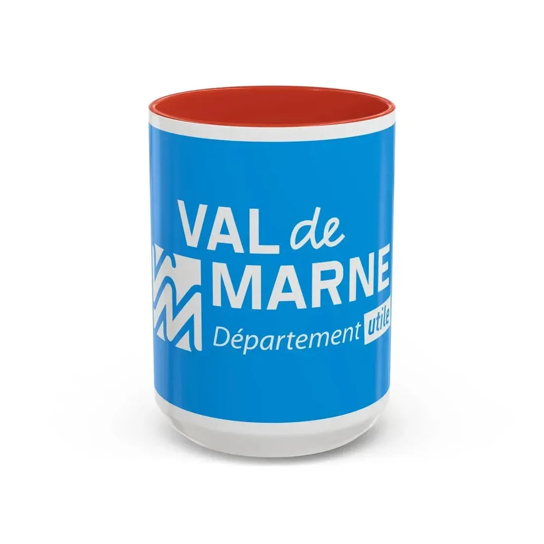 Flag of Val de Marne France - Accent Coffee Mug 15oz Red - Go Mug Yourself