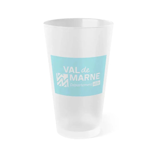Flag of Val de Marne France - Frosted Pint Glass 16oz 16oz Frosted - Go Mug Yourself