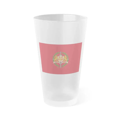 Flag of Valladolid Spain - Frosted Pint Glass 16oz 16oz Frosted - Go Mug Yourself