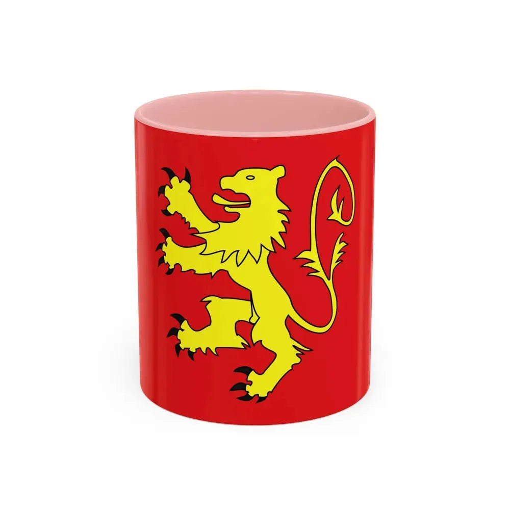 Flag of Valletta Malta - Accent Coffee Mug 11oz Pink - Go Mug Yourself