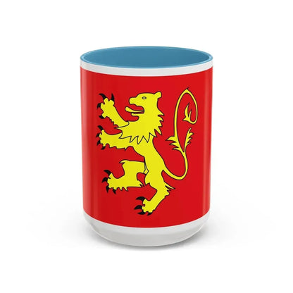 Flag of Valletta Malta - Accent Coffee Mug 15oz Light Blue - Go Mug Yourself