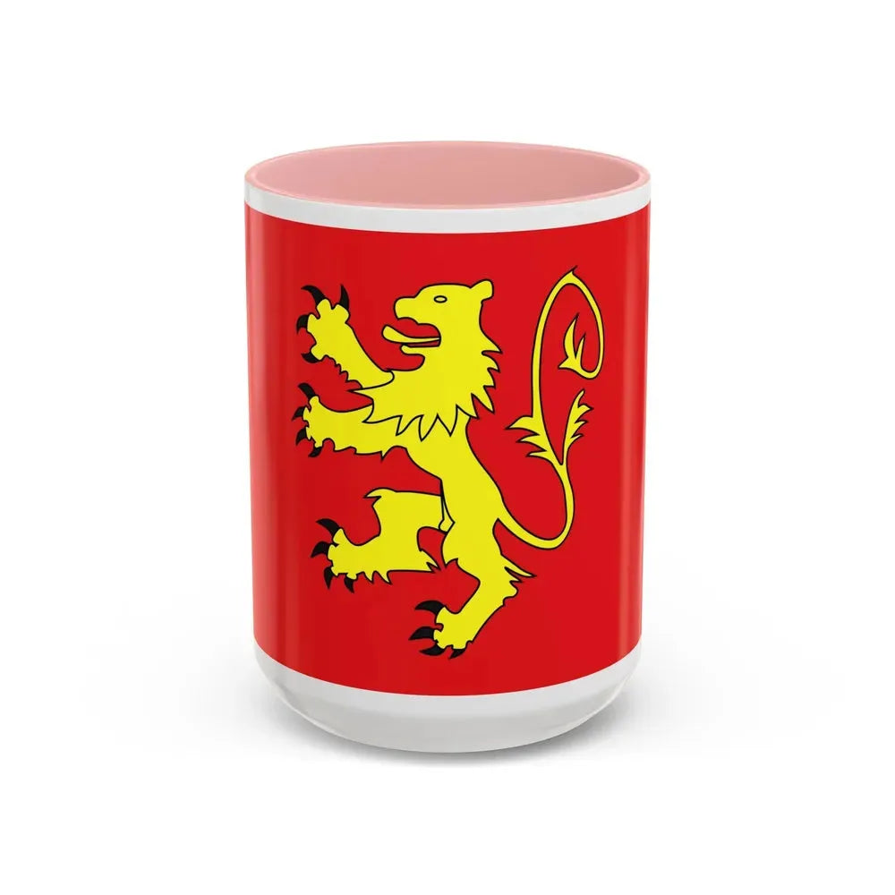 Flag of Valletta Malta - Accent Coffee Mug 15oz Pink - Go Mug Yourself