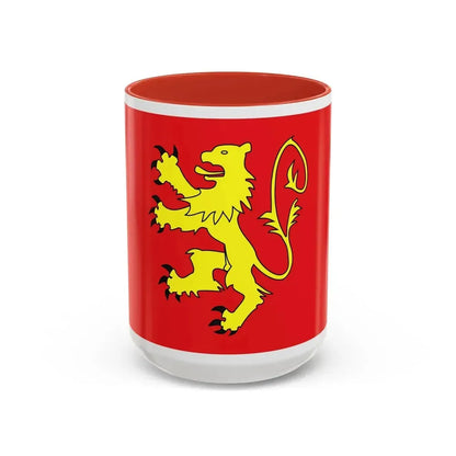Flag of Valletta Malta - Accent Coffee Mug 15oz Red - Go Mug Yourself