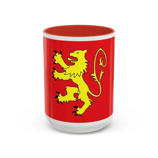 Flag of Valletta Malta - Accent Coffee Mug 15oz Red - Go Mug Yourself
