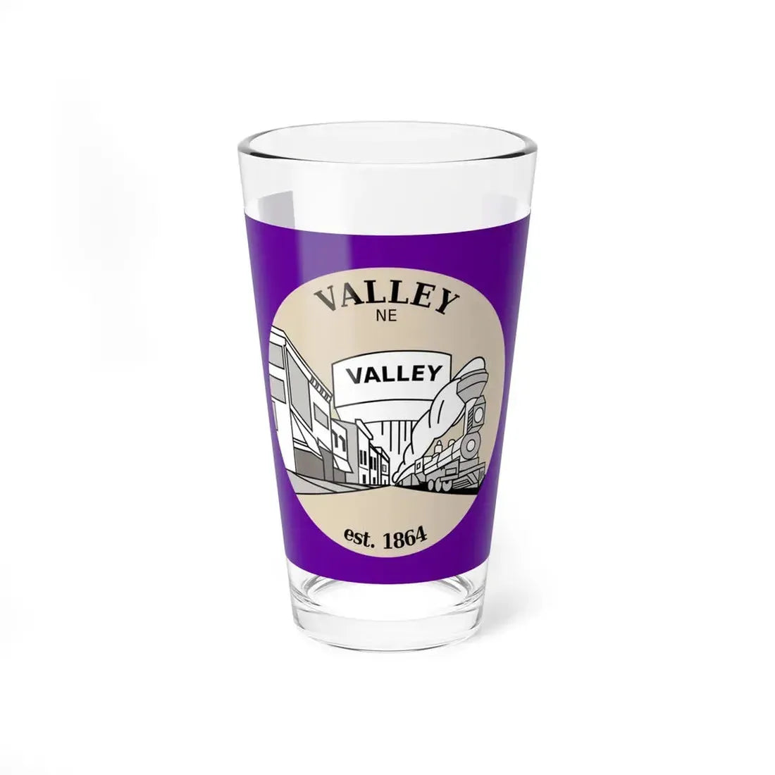 Flag of Valley Nebraska (United States) Pint Glass 16oz 16oz - Go Mug Yourself