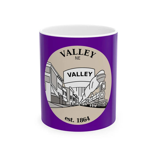 Flag of Valley Nebraska (United States) White Coffee Mug 11oz - Go Mug Yourself