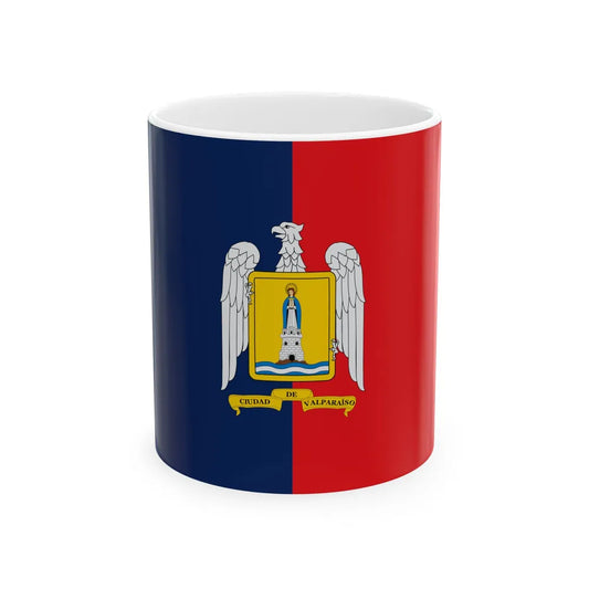Flag of Valparaiso Chile (Chile) White Coffee Mug 11oz - Go Mug Yourself