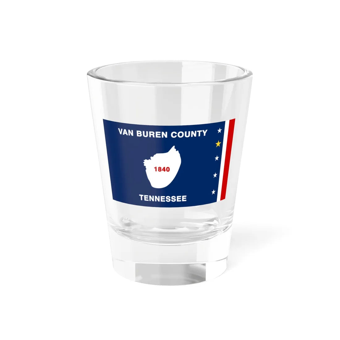 Flag of Van Buren County Tennessee (United States) Shot Glass 1.5oz 1.5oz - Go Mug Yourself