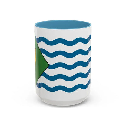 Flag of Vancouver Canada - Accent Coffee Mug 15oz Light Blue - Go Mug Yourself