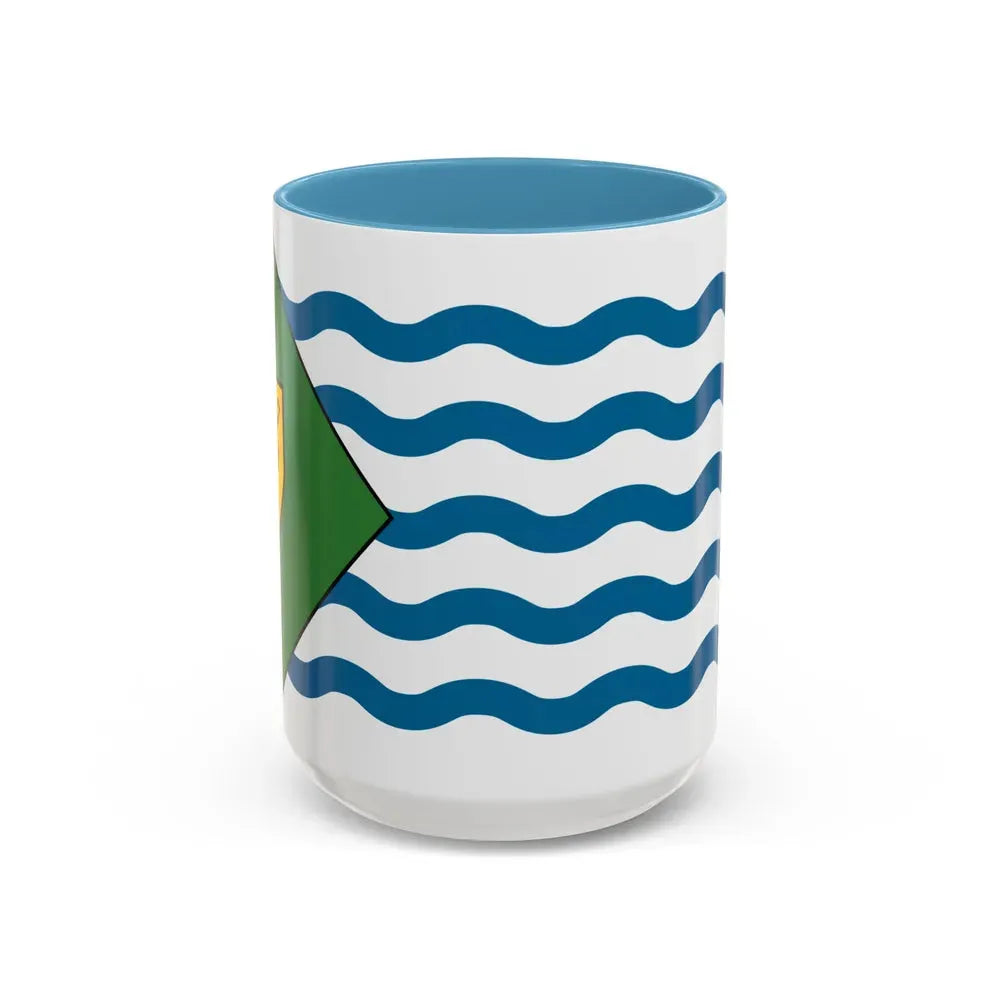 Flag of Vancouver Canada - Accent Coffee Mug 15oz Light Blue - Go Mug Yourself