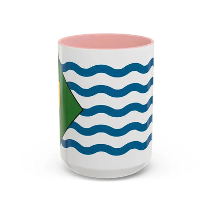 Flag of Vancouver Canada - Accent Coffee Mug 15oz Pink - Go Mug Yourself