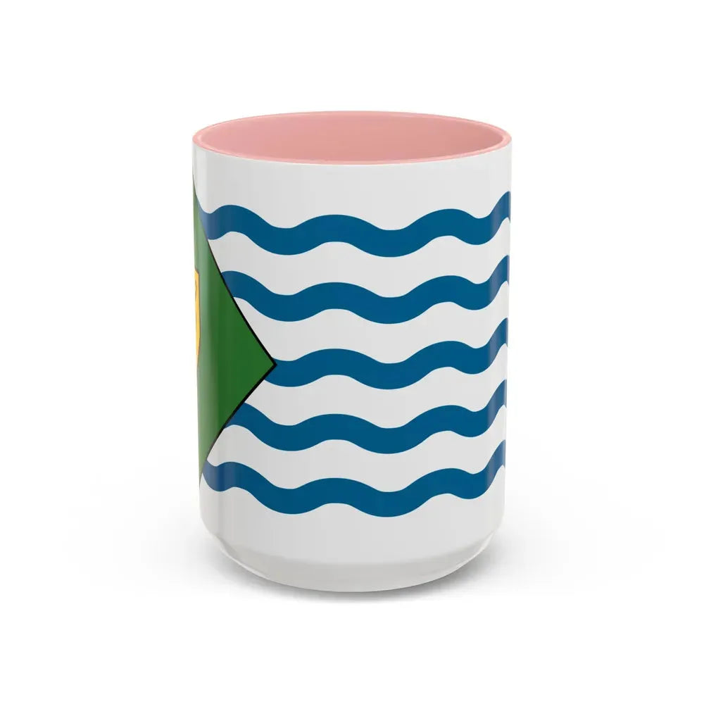 Flag of Vancouver Canada - Accent Coffee Mug 15oz Pink - Go Mug Yourself