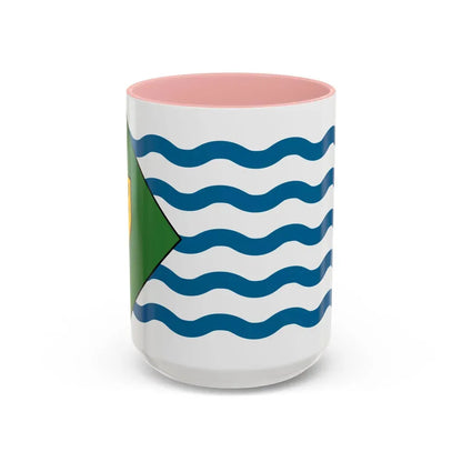 Flag of Vancouver Canada - Accent Coffee Mug 15oz Pink - Go Mug Yourself