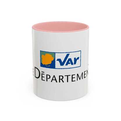 Flag of Var France - Accent Coffee Mug 11oz Pink - Go Mug Yourself
