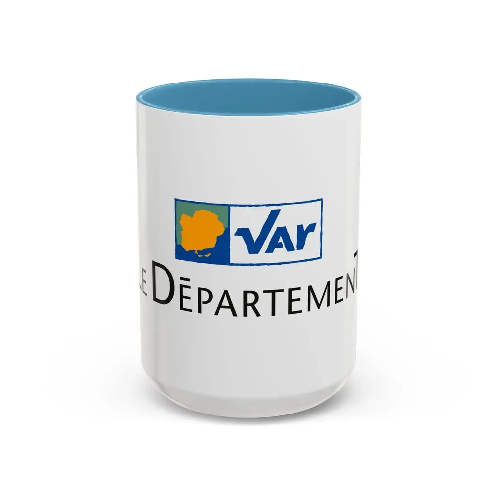 Flag of Var France - Accent Coffee Mug 15oz Light Blue - Go Mug Yourself