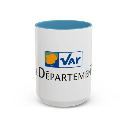 Flag of Var France - Accent Coffee Mug 15oz Light Blue - Go Mug Yourself