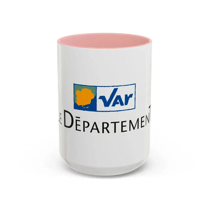 Flag of Var France - Accent Coffee Mug 15oz Pink - Go Mug Yourself
